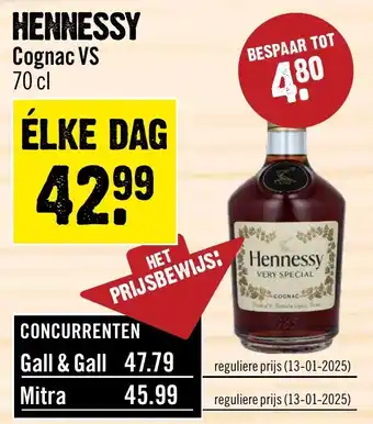 Dirck 3 Hennessy Cognac VS aanbieding