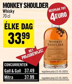 Dirck 3 Monkey Shoulder Whisky aanbieding