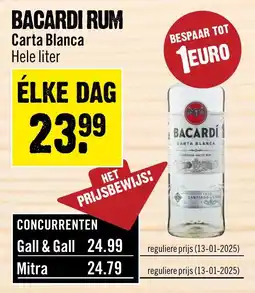 Dirck 3 Bacardi Rum Carta Blanca aanbieding