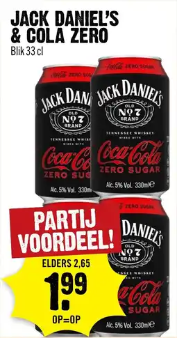 Dirck 3 Jack Daniel's & Cola Zero aanbieding