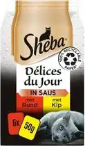 Bol.com Sheba Kattenvoer - Delices du Jour - Rund & Kip in Saus - 36x50g aanbieding