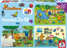 Amazon Schmidt Spiele 56394 Een dag met de muis, 3x48 stukjes kinderpuzzel aanbieding