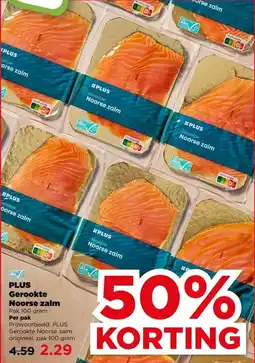 PLUS PLUS Gerookte Noorse zalm aanbieding