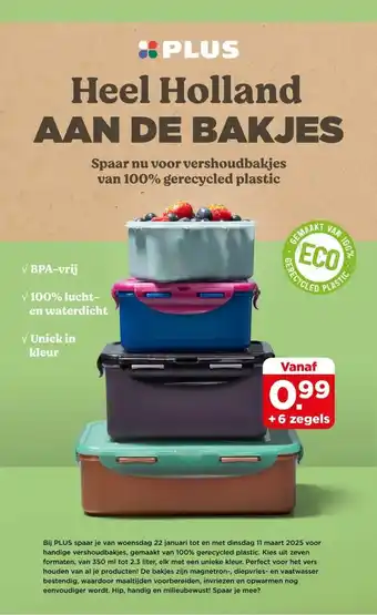 PLUS Heel Holland AAN DE BAKJES aanbieding