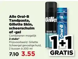 PLUS Alle Oral-B Tandpasta, Gillette Skin, scheerschuim of-gel aanbieding