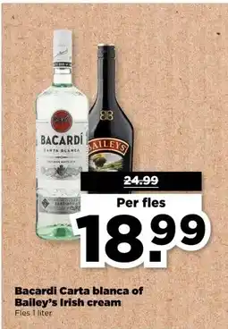 PLUS Bacardi Carta blanca of Bailey's Irish cream aanbieding