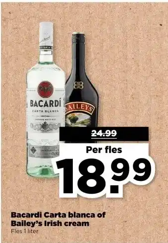 PLUS Bacardi Carta blanca of Bailey's Irish cream aanbieding