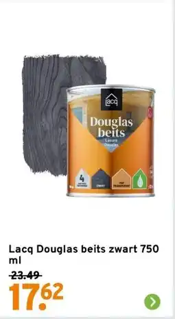 GAMMA Lacq Douglas beits zwart 750 ml aanbieding