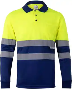 Amazon Velilla 175 - signaalshirt, lange mouwen (maat L) kleur blauw en geel fluorescerend aanbieding