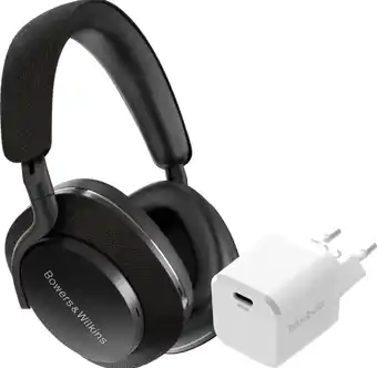 Coolblue Bowers & Wilkins Px7 S2 Zwart + BlueBuilt Power Delivery Oplader met Usb C Poort 20W Wit aanbieding