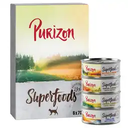 Zooplus Purizon Superfoods 6 x 70 g - Mixpakket (2x kip, 2x tonijn, 1x wild zwijn, 1x wild) aanbieding