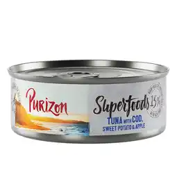 Zooplus 12x70g Tonijn met Kabeljauw, Zoete Aardappel & Appel Superfoods Purizon Kattenvoer aanbieding