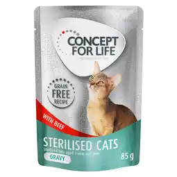 Zooplus Concept for Life Sterilised Cats Rund graanvrij - in Saus Kattenvoer - 12 x 85 g aanbieding