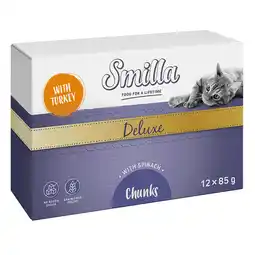 Zooplus 12x85g Smilla Deluxe Hapjes Katten Natvoer met Kalkoen en Spinazie aanbieding