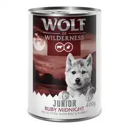 Zooplus Wolf of Wilderness RED Meat Junior 6 x 400 g Ruby Midnight aanbieding