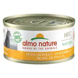 Zooplus 6x70g HFC Natural Kippenborst Almo Nature Kattenvoer aanbieding