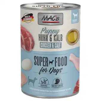 Zooplus 6x 400g MAC's Puppy Superfood Kip & Kalfsvlees natvoer voor honden aanbieding