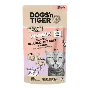 Zooplus 12x125g Dogs'n Tiger Cat Gevogelte Kalf nat kattenvoer aanbieding