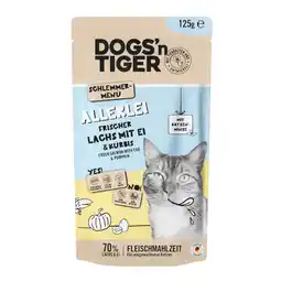 Zooplus 12x125g Dogs'n Tiger Cat zalmei natvoer voor katten aanbieding