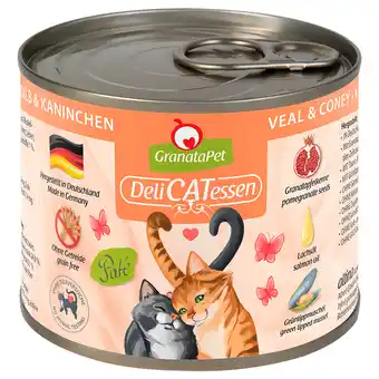 Zooplus 6x200g GranataPet DeliCatessen Kalf & Konijn Kattenvoer aanbieding