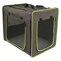 Zooplus L: L 79 x B 53,5 x H 66 cm - grijs-bruin/groen-grijs - Transportbox First Class Basic aanbieding