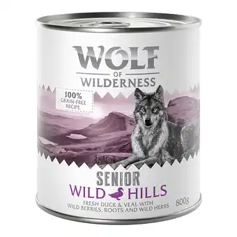 Zooplus 6x800g Senior Wild Hills Eend & Kalf Wolf of Wilderness Hondenvoer aanbieding