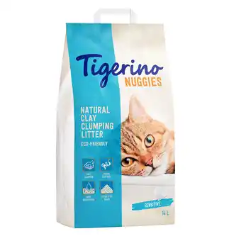 Zooplus Tigerino Nuggies (Ultra) Kattenbakvulling - Sensitive (parfumvrij) - 14 l aanbieding