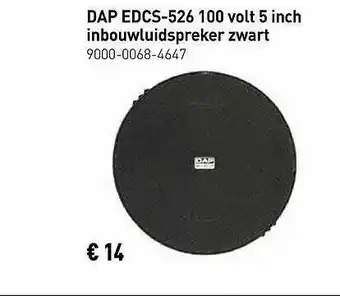 Bax-Music DAP EDCS-526 1000 Volt 5 Inch Inbouwluidspreker Zwart aanbieding