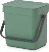 Amazon Brabantia Sort & Go Prullenbak, Afvalemmer, Fir Green, 3 Liter aanbieding