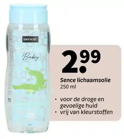 Wibra Sence lichaamsolie aanbieding