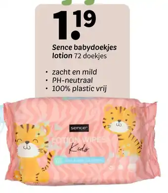 Wibra Sence babydoekjes lotion aanbieding