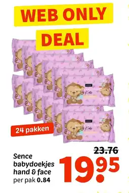 Wibra Sence babydoekjes hand & face aanbieding