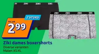 Action Ziki dames boxershorts aanbieding