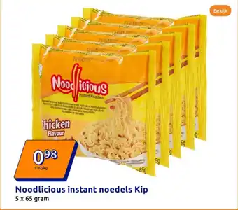 Action Noodlicious instant noedels Kip aanbieding