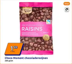 Action Choco Moment chocoladerozijnen aanbieding