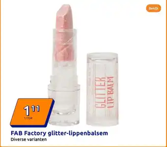 Action FAB Factory glitter lippenbalsem aanbieding