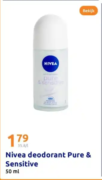 Action Nivea deodorant Pure & Sensitive aanbieding