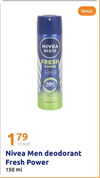 Action Nivea Men deodorant Fresh Power aanbieding