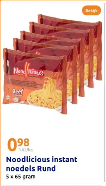 Action Noodlicious instant noedels Rund aanbieding