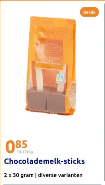 Action Chocolademelk sticks aanbieding