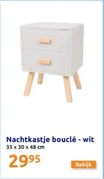 Action Nachtkastje bouclé wit aanbieding