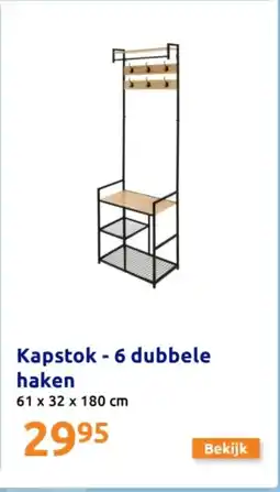 Action Kapstok 6 dubbele haken aanbieding