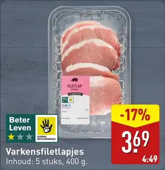 ALDI Varkensfiletlapjes aanbieding