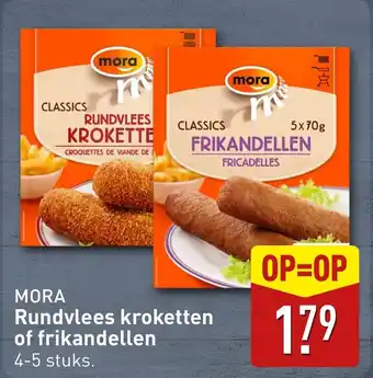 ALDI Mora Rundvlees kroketten of frikandellen aanbieding