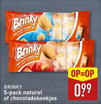 ALDI Brinky 5 pack naturel of chocoladekoekjes aanbieding