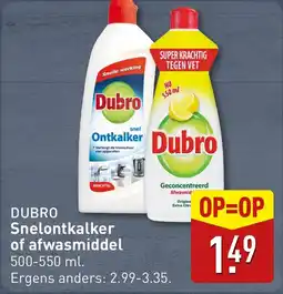 ALDI Dubro Snelontkalker of afwasmiddel aanbieding