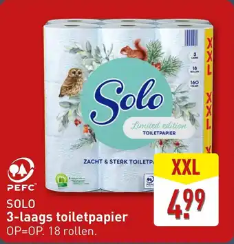 ALDI Solo 3 laags toiletpapier aanbieding