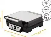 Bol.com TZS First Austria Contactgrill - 1800 W - Tosti-apparaat - 180 °C grill - Panini Grill - Zwart aanbieding