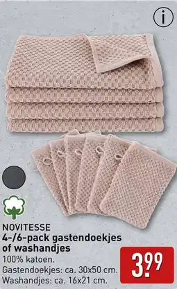 ALDI NOVITESSE 4-/6-pack gastendoekjes of washandjes aanbieding