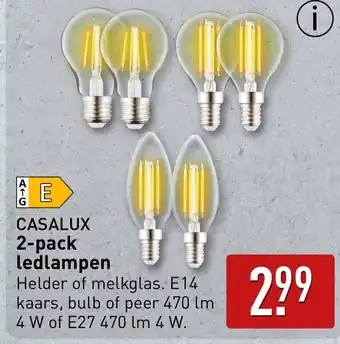 ALDI CASALUX 2-pack ledlampen aanbieding